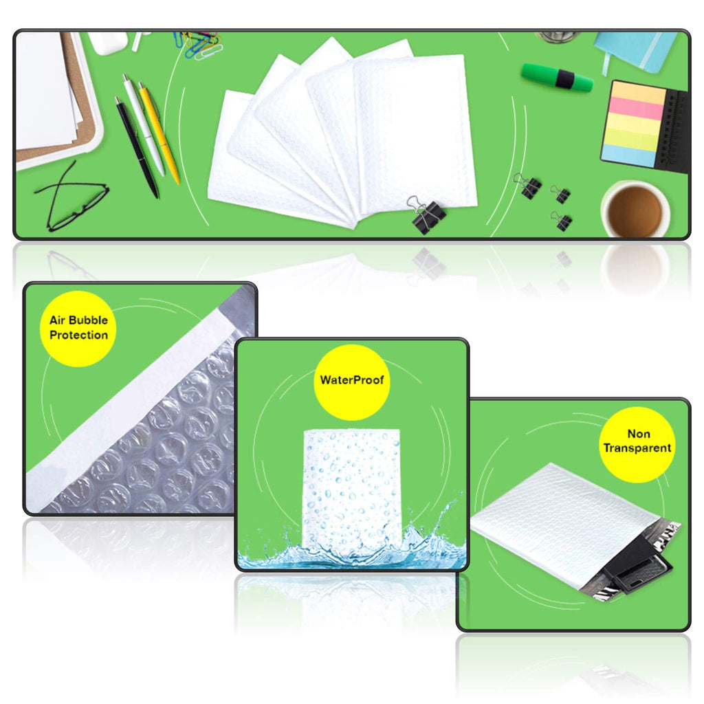 Sales4Less #000 Poly Bubble Mailers 4X8 Inches Shipping Padded Envelopes Self Seal Waterproof Cushioned Mailer 50 Pack