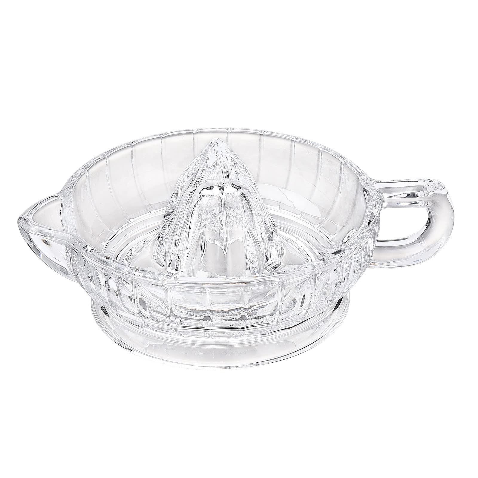 Manual Lemon Squeezer, Glass Juicer for Citrus Fruits, Oranges, Lemons, Limes, in Seconds, Modern Design, Crystal Glass, Handle, Pour Spout, Easy to Use, Widely Used,