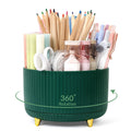 SKYDUE 360 Degree Rotating Desk Organizer, Dual-Purpose Pencil Pen Holder, 5 Slots, Art Supplies, Pencil Cup for Office, School, Home