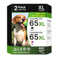 65XL Ink Cartridges Cartouche for 65 Ink 65 XL Encre High Yield HP65XL Ink Cartridge Black and Colour Ink for Envy 5010 5012 5020 5030 5055 DeskJet 2620 2623 2624 3730 3755 AMP100 120 125 130 Printer