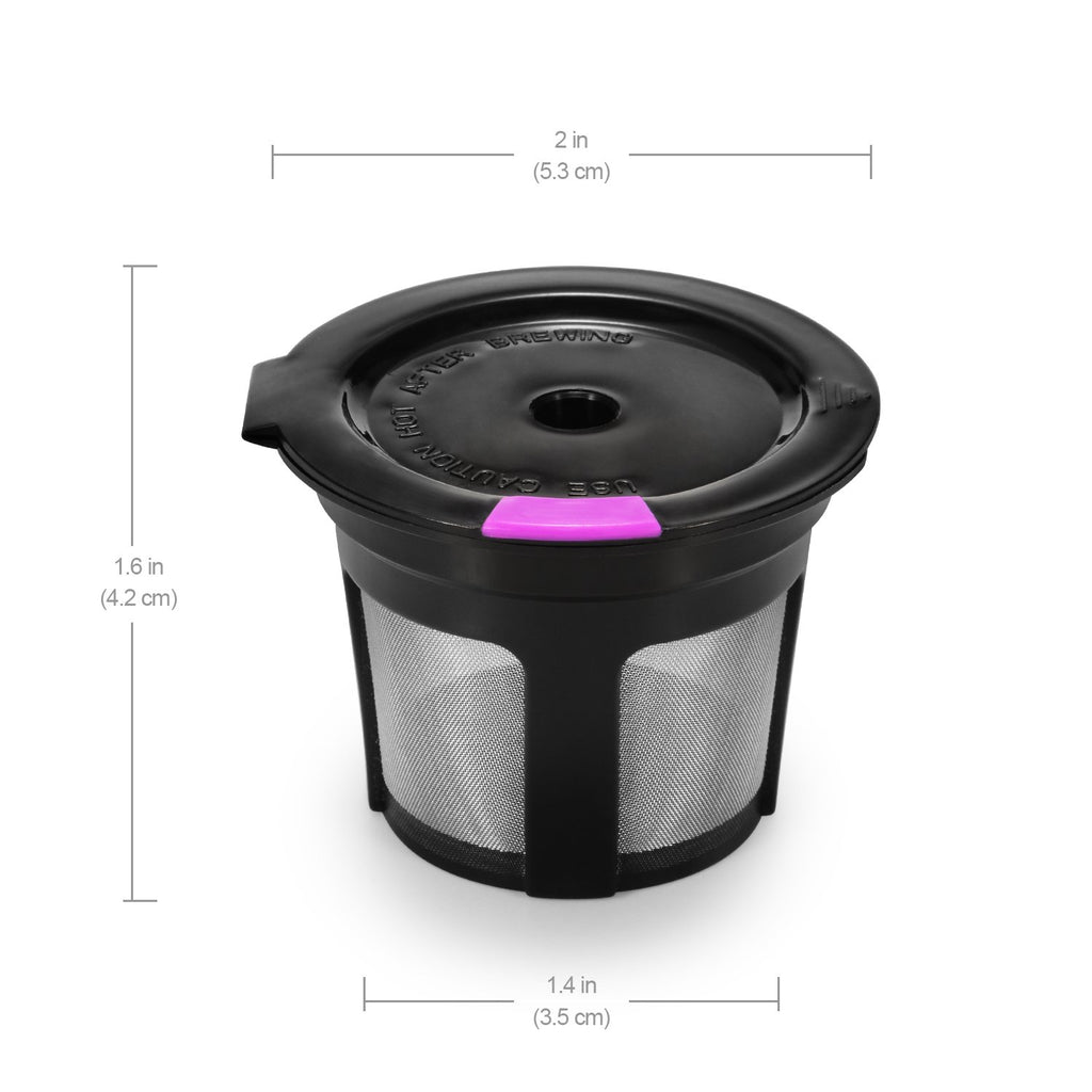 STYDDI Reusable K Cups for Keurig, 6-Pack Refillable Coffee Filter Pods for Keurig 1.0 and 2.0 Brewers with Cleaning Brush