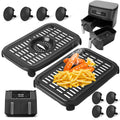 Air Fryer Replacement Parts for Ninja Foodi DualZone Air Fryers, 2 PCS Food Grade Air Fryer Accessories Grill Pan Plate Crisper Plate Rack Tray for Ninja DZ090 DZ201 DZ100 Air Fryer, Dishwasher Safe