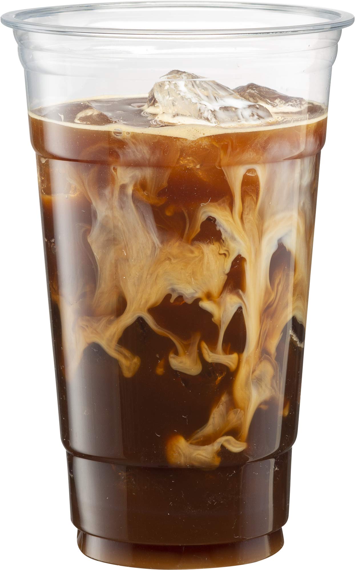 ELEGANT DISPOSABLES Crystal Clear PET Cups With Flat lids for Iced Coffee (24 oz)