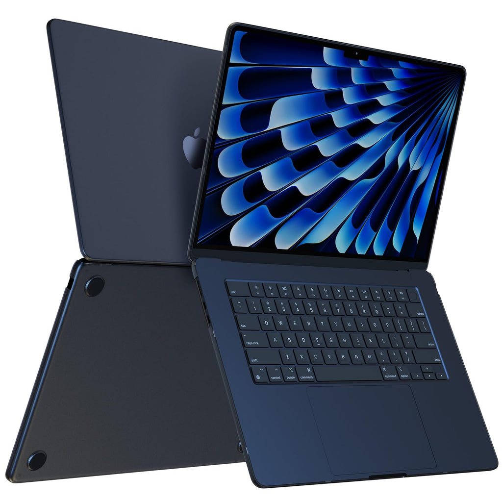 Compatible for MacBook Air 15 inch Case M5 M4-M2 2026 2025-2023 [100% Match Official Color] [Ultra Thin Armor] Protective Hard Shell Matte Cover for Laptop A3448 A3241 A3114 A2941 - Midnight Clear