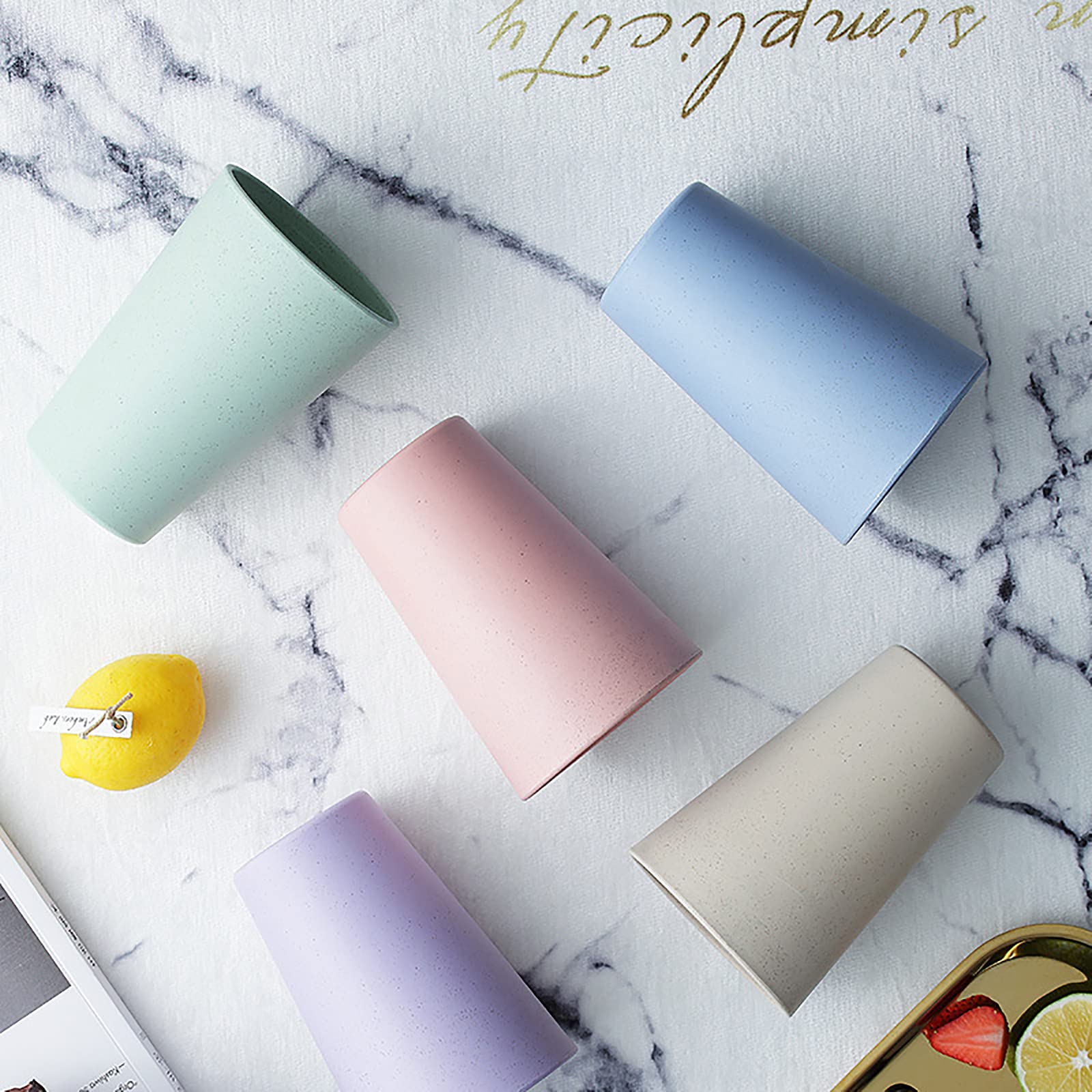 WUWEOT 10 Pack Unbreakable Wheat Straw Cup, 21 OZ Reusable Drinking Cup Tumbler Water Mugs for Parties, Events, Marketing, Weddings, DIY Projects or BBQ Picnics, BPA-Free Dishwasher Safe