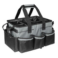 Boczif Cleaning Caddy Bag Wearable, Supplies Organizer with Handle, Shoulder Straps & Detachable Divide, Tool Organizers Tote for Cleaners & Housekeepers (Grey)