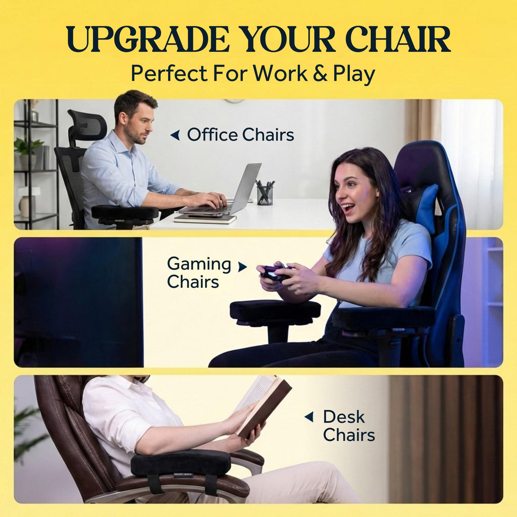 WESTERN COMFORT Thick Office Chair Armrest Pads - Desk Chair Arm Pads - Arm Rest Pad - Office Chair Armrest Cover - Gaming Chair Armrest - Set of 2
