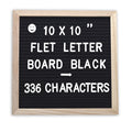 Felt Letter Board with 336 Letters Numbers & Symbols, First Day of School Board, 10x10 Inches, Changeable Message Board with Wooden Frame Wall Mount Hook (Black)