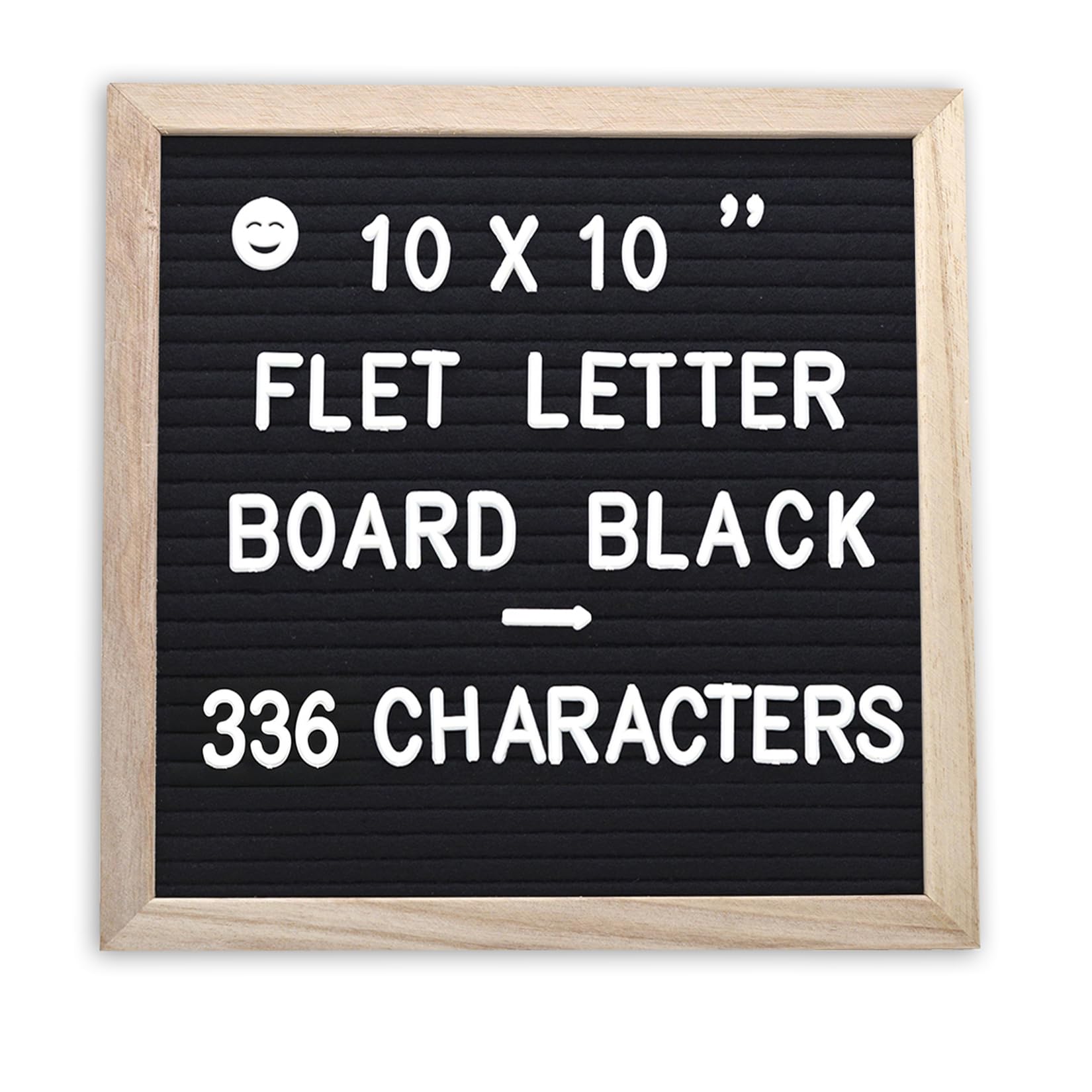 Felt Letter Board with 336 Letters Numbers & Symbols, First Day of School Board, 10x10 Inches, Changeable Message Board with Wooden Frame Wall Mount Hook (Black)