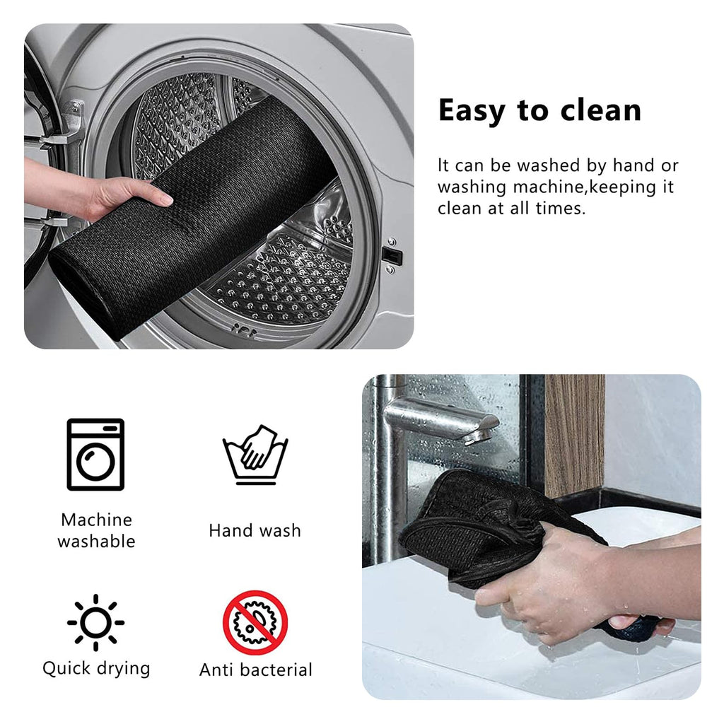Ulable 2-Pack Dish Drying Mat , Microfiber Dry Pad, Quick-Drying Dish Drainer Board Mat for Kitchen Counter-top Tabletop Accessories, Machine Wash, 20 X 15 inch, Black