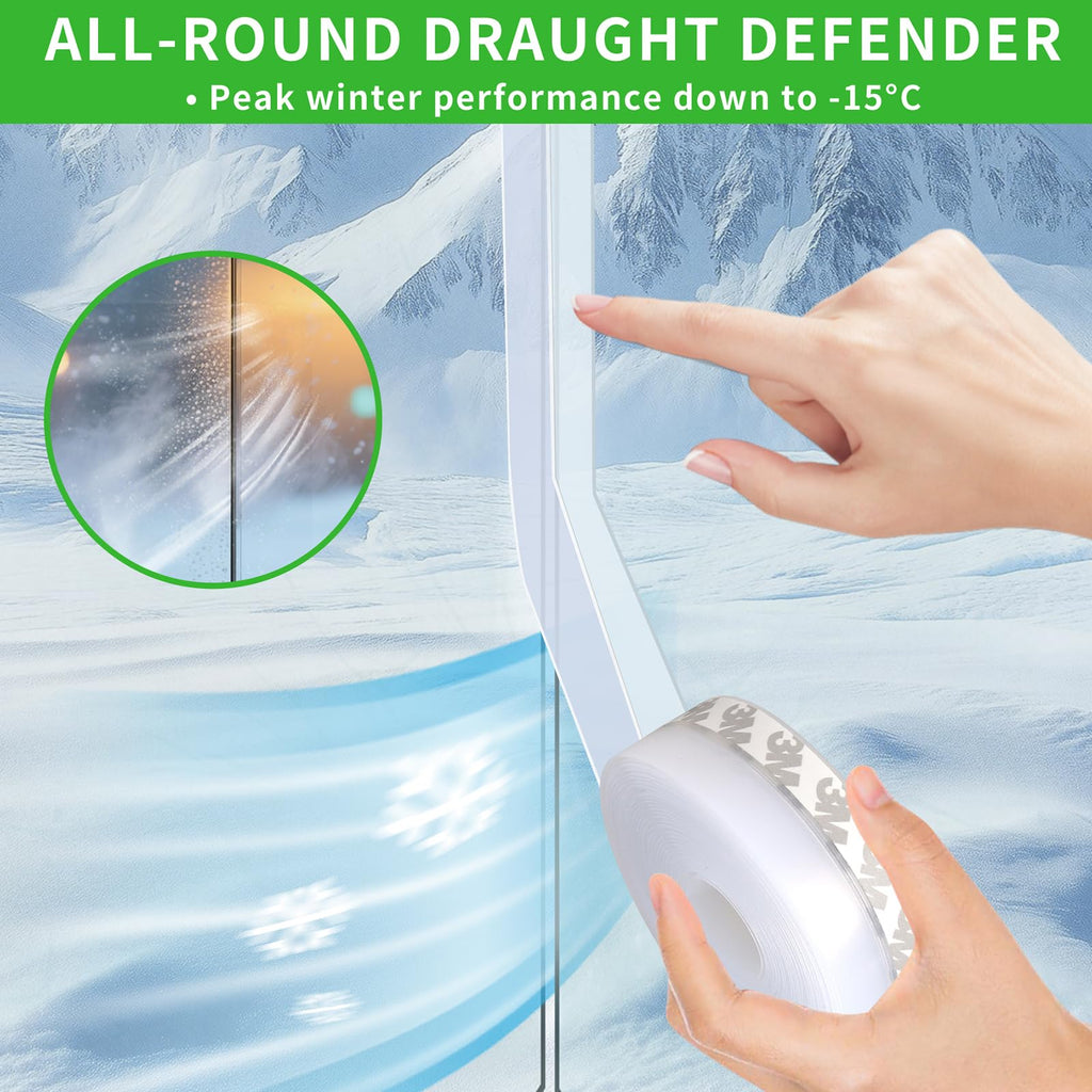 Weather Stripping Door Seal, Door Draft Stopper Silicone Seal Strip for House and Glass Shower Doors for Windows Gaps of Collision and Side, Window Insulation for Winter