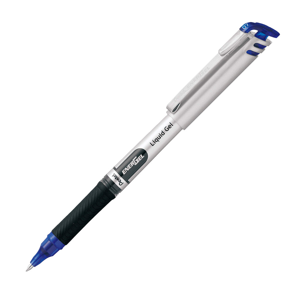 Pentel EnerGel Liquid Gel Rollerball Pen with Cap to Protect Pockets, Everyday Use, Office Supplies, School Supplies, 0.7mm Medium Point, Blue Ink, BL17-C, Box of 12