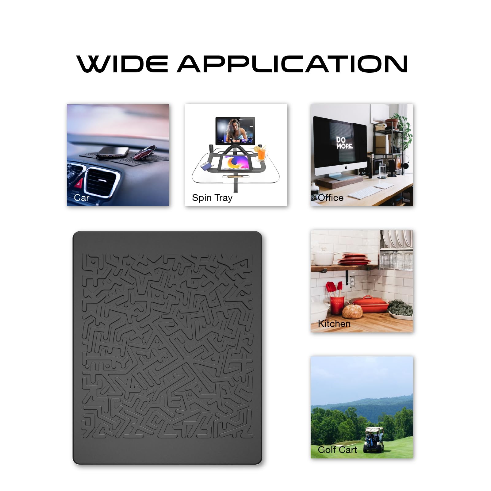 JIMISHA Anti Slip Sticky Gripping Gel Pads - Multifunctional Non-Slip Mounting Pads, 6.3 x 5.1 inch (4 Pack)