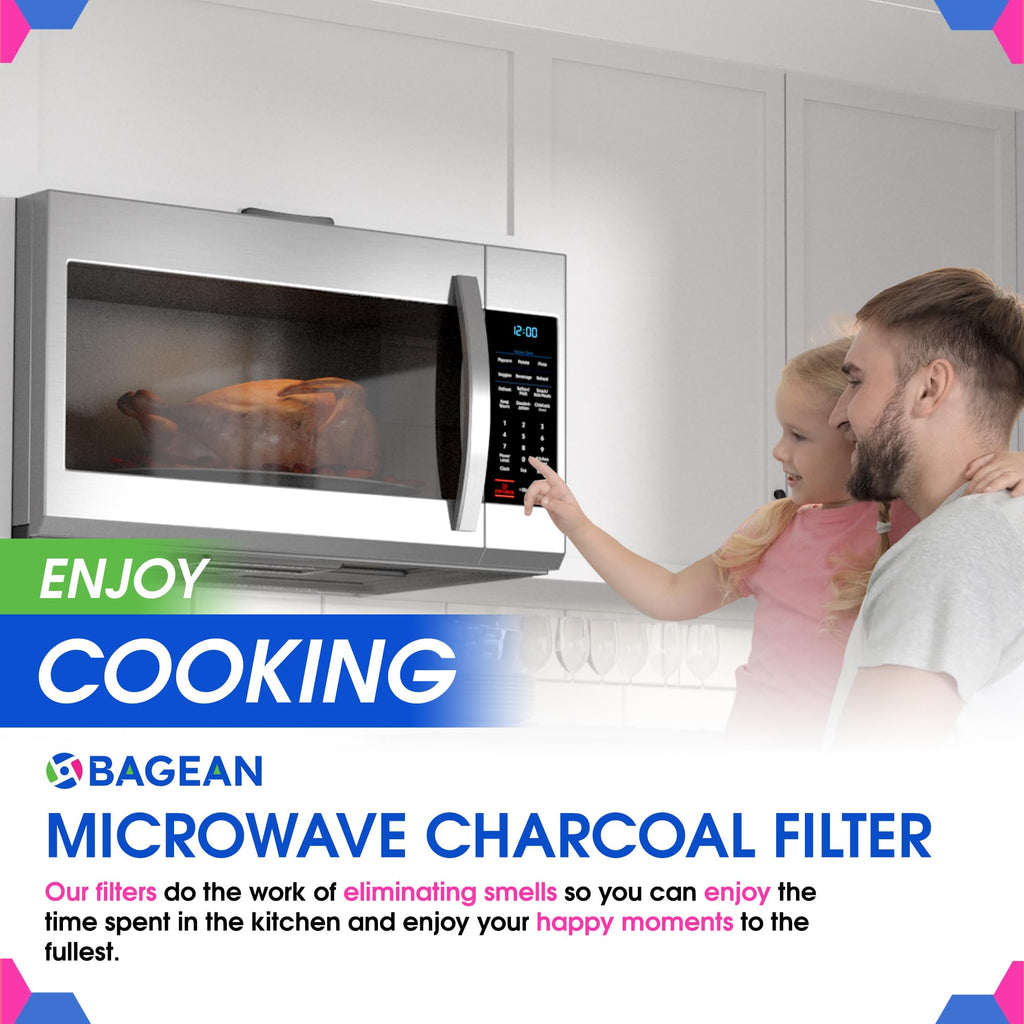 Microwave Filter Replacement 7.68" x 4.85" JX81C WB02X10776 GE Microwave Charcoal Filter - Also Fits LG Kenmore Carbon Filter - Freshens and Filters Kitchen Air in Over the Range Oven Vent Fan 2-Pack