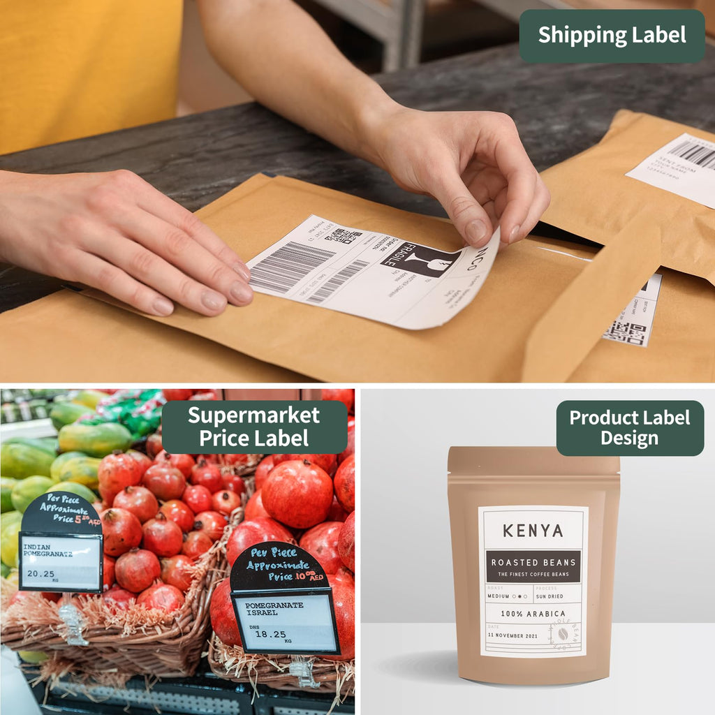 4”x6” Thermal Labels Shipping Labels, BESTIKER 4”x6” Direct Thermal Labels 4 Rolls, Compatible Zebra 2844 Rollo Thermal Printer Label 4x6 with Perforated, 250 Labels/Roll, 1” Core, Total 1000 Labels