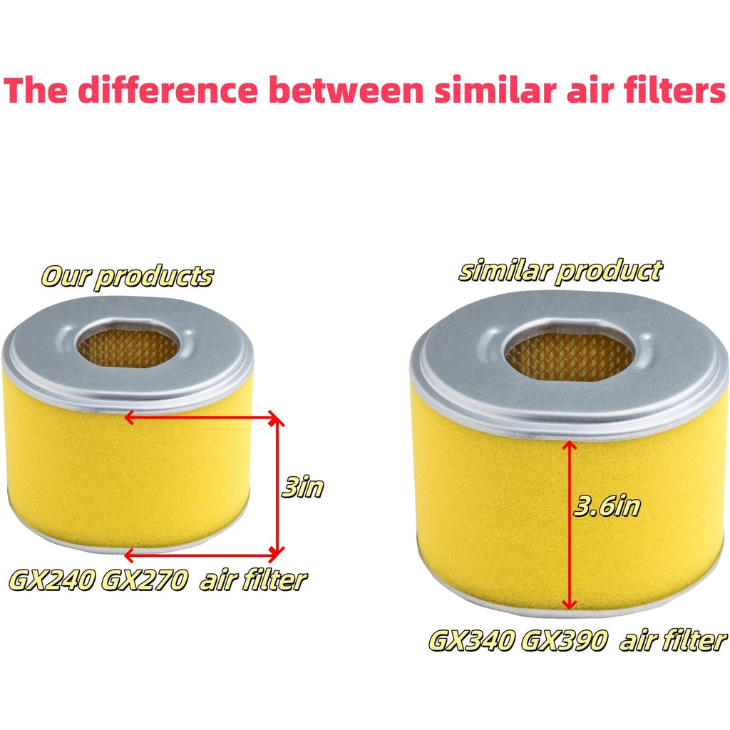4Pcs GX270 GX240 Air Filter Compatible with Honda GX 270 GX 240 8HP 9HP Engine Parts Replace 17210-ZE2-505, 17210-ZE2-515, 17210-ZE2-82