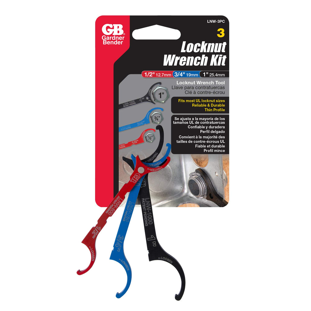 Gardner Bender LNW-3PC LNW locknut Wrench, Assorted