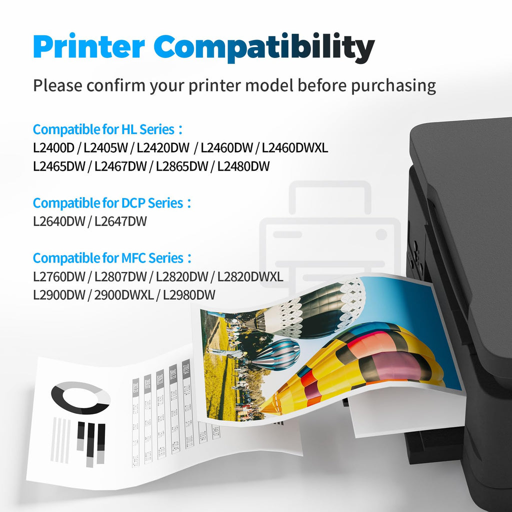 BAIINK Compatible TN830XL TN830 Toner Cartridges Replacement for Brother TN830XL TN830 XL Toner use with HL-L2460DW DCP-L2640DW HL-L2405W HL-L2400D HL-L2480DW MFC-L2820DW Printer (2 Black)