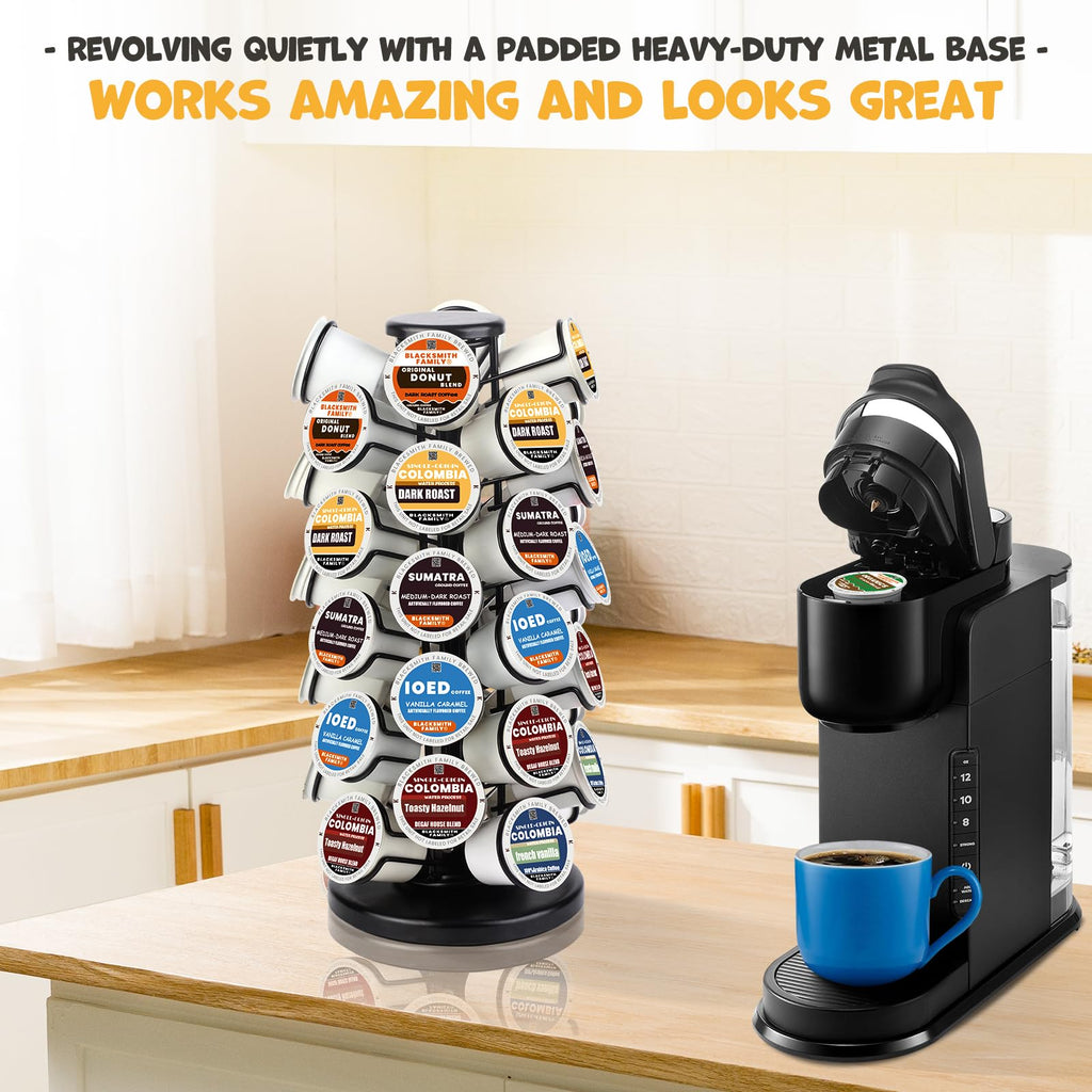 K cup holders k cup holder K Cups Holder,K Cup Carousel, Coffee Pods Storage Organizer Stand,Comes All in One Piece,No Assembly Required,1 Count
