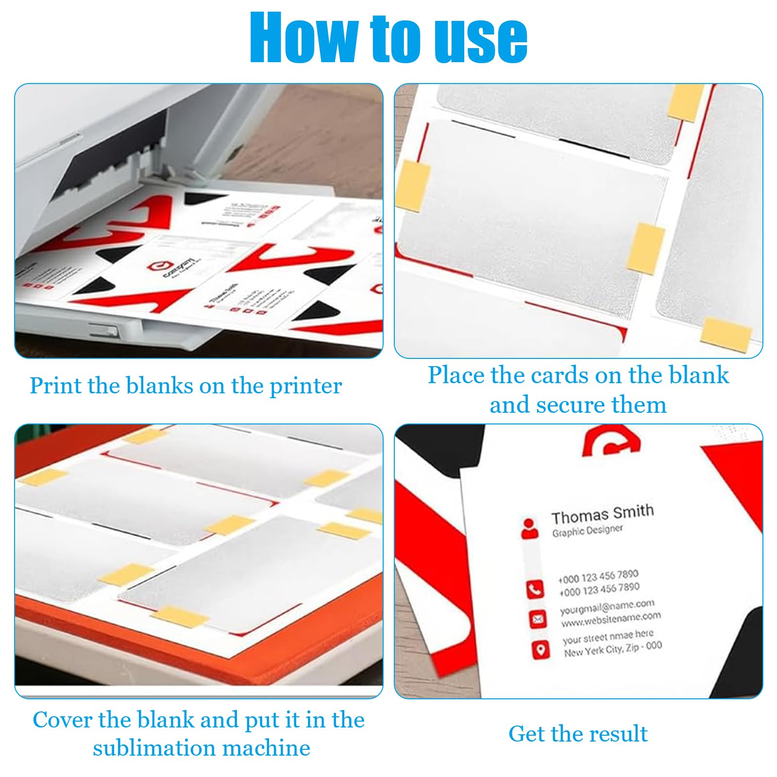 200 Pack Sublimation Business Card Blanks,Aluminum Alloy Double Sided Name Card Bulk Metal Sublimation Business Cards for Office Custom Engrave Print DIY Gift Namecard, 3.4 x 2.1 x 0.01 Inch