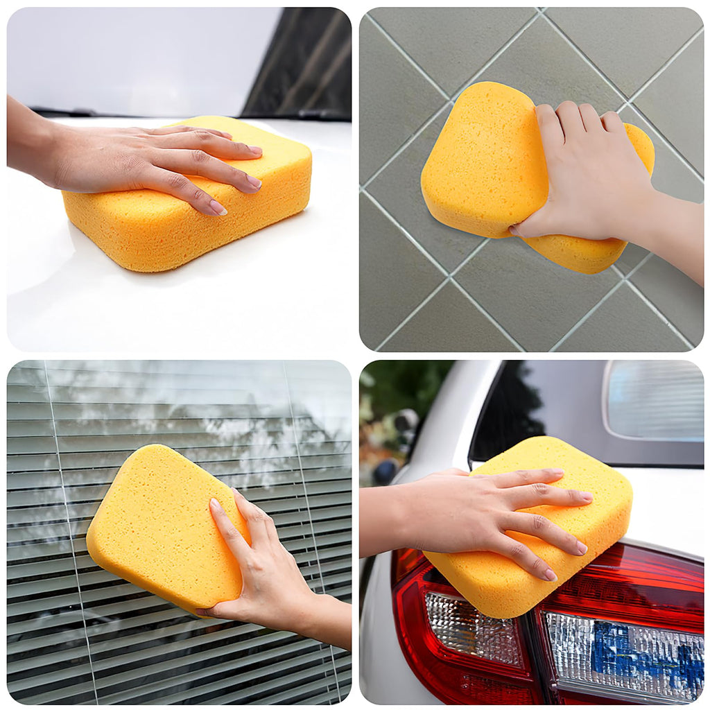 12 Pcs Cleaning Sponge Bulk 7.5 x 5.5 x 2 Inch Large Grouting Sponge Set Compressed Car Washing Sponge for Cleaning Dishes Tile Kitchen Bathroom