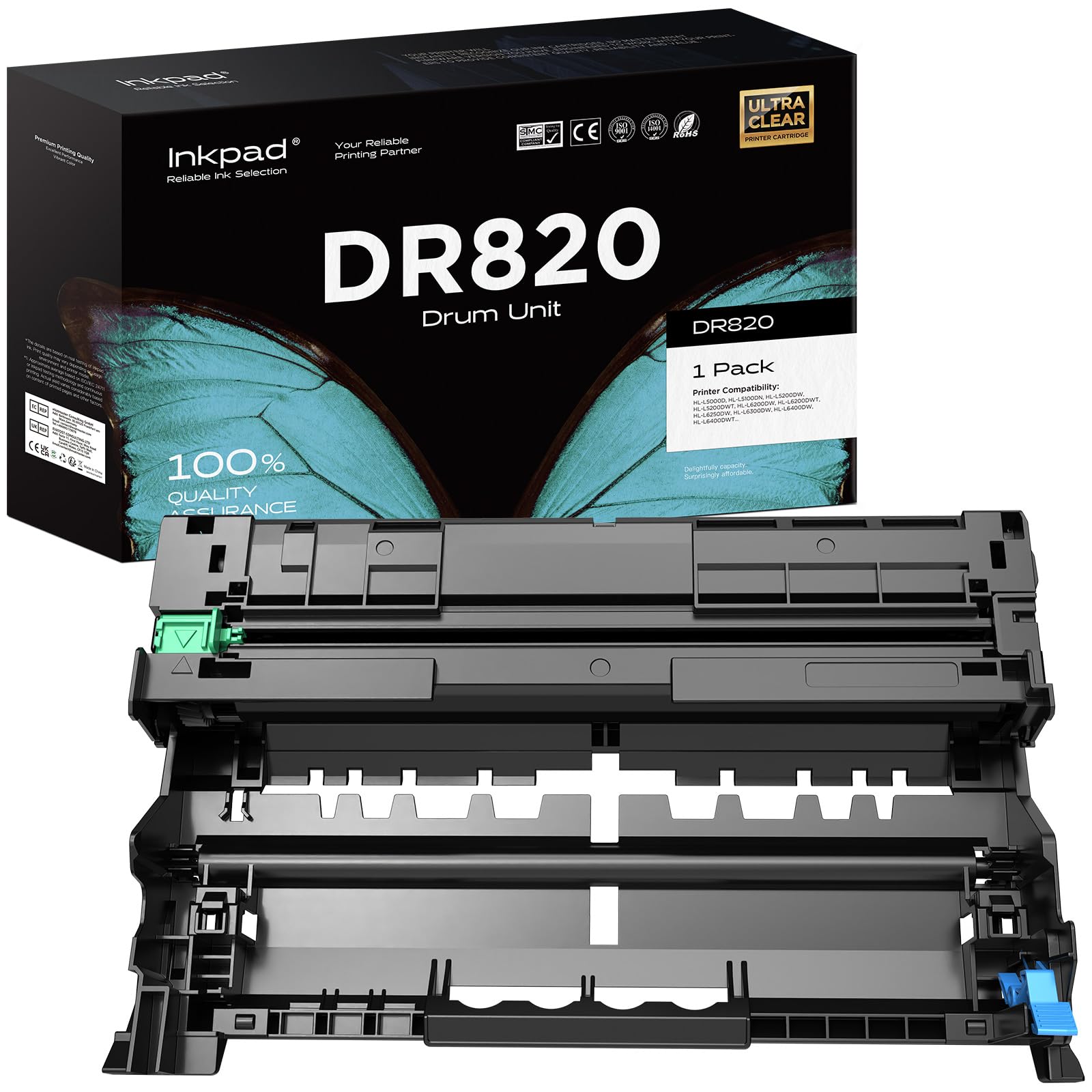 DR820 Drum Unit Replacement for Brother DR-820 | Compatiable with Brother TN850 TN-850 TN820 | for MFC-L5700DW MFC-L5800DW MFC-L5900DW MFC-L6700DW HL-L5000D HL-L5200DW (Not Included Toner)