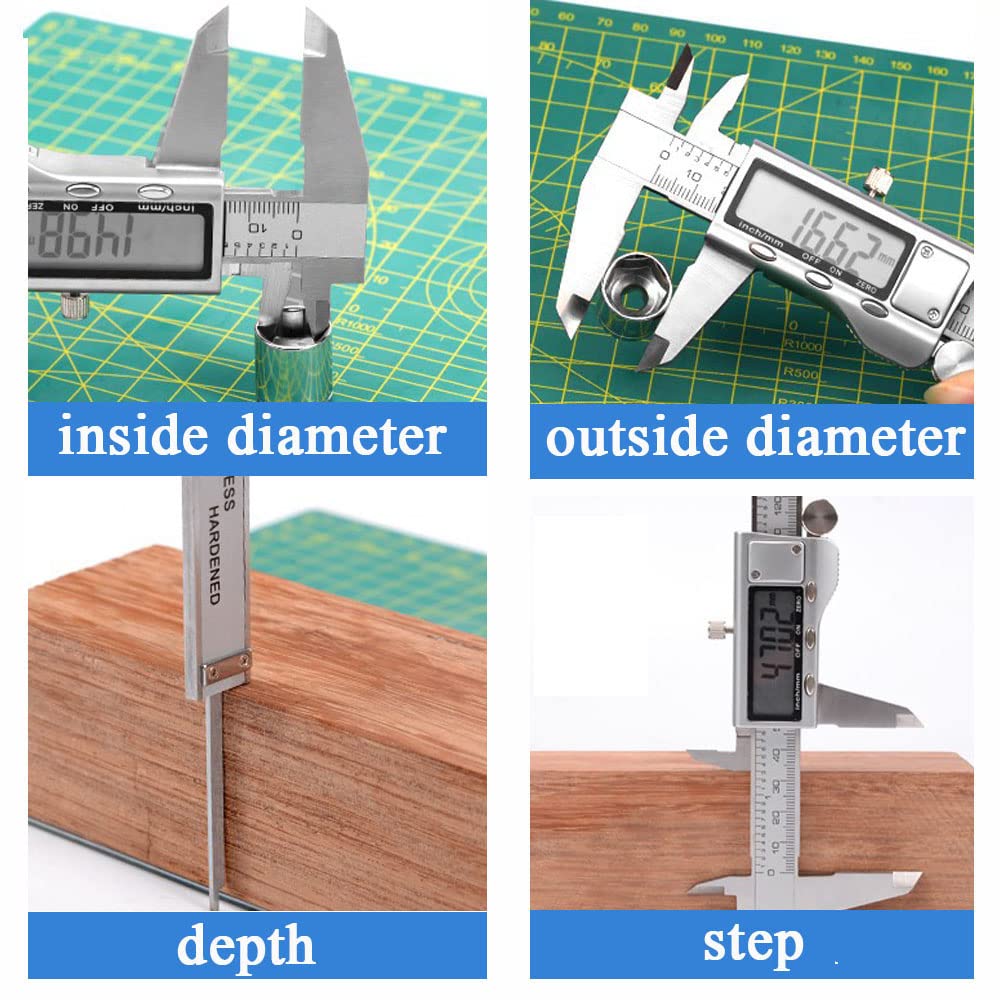 CAROSE Digital Caliper, 6 Inch/150mm Stainless Steel Vernier Caliper with IP54 Large LCD Screen and Inch/Millimeter Conversion