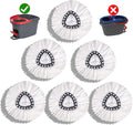 6 Pack Spin Mop Replacement Heads, Mop Refill Replacement for Spins Moop, Washable Microfiber Mops Replace Heads Mop, , Microfiber, Easy to Replace, Spinning Moppe Replace Head for Floor Cleaning