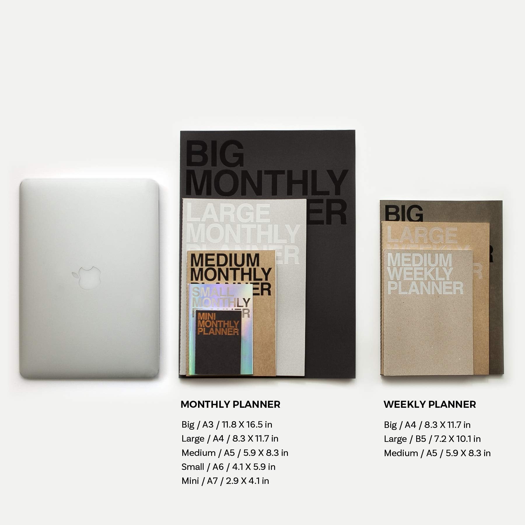 JSTORY Small Monthly Planner Set of 2 Undated Column Format Eco Friendly Customizable Handy A6 16 Months 18 Sheets Each Kraft