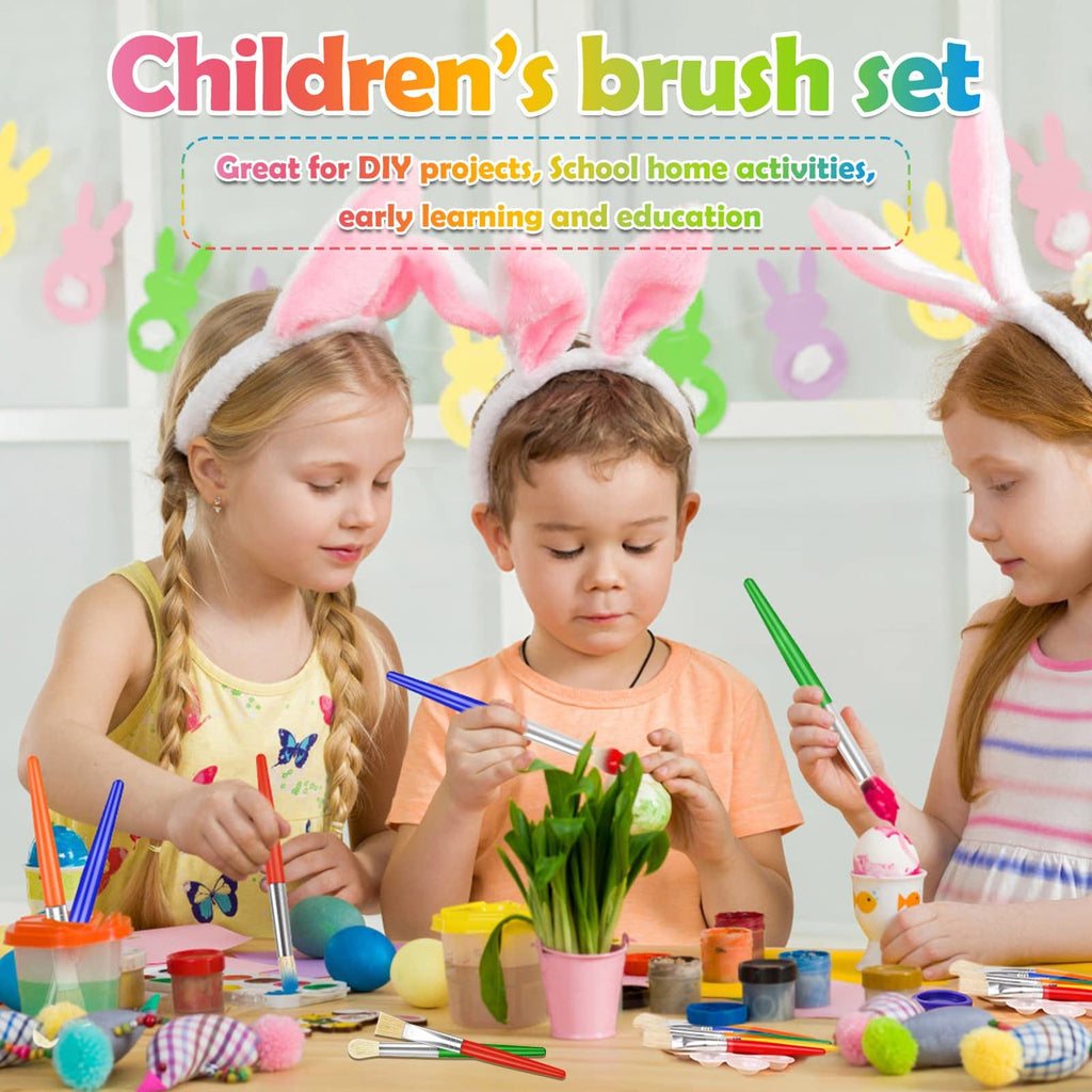 Paint Brushes, Anezus 50 Pcs Kids Paint Brushes Bulk Toddler Paint Brushes Set with Big Round Paint Brush and Large Flat Paint Brushes for Preschool Children Painting Party Supplies