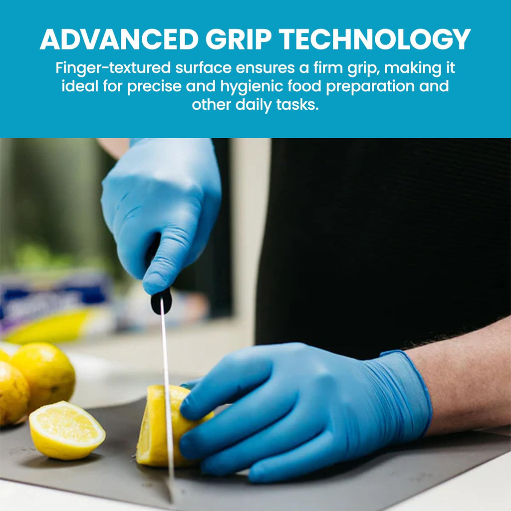 Disposable Nitrile Gloves, Extra Large, Work Gloves, Cleaning, Kitchen, Industrial, Blue, XL Duracore E2940 (1)