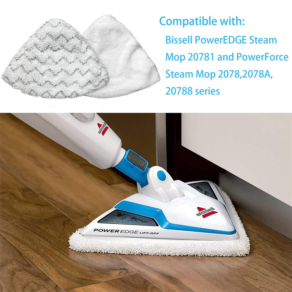 3 Set Steam Mop Pads Replacement for Bissell PowerEdge Lift Off 2-in-1 Series 2078 20781 2814C 2165 Steam Mop Cleaner Pad Compatible with Bissell Poweredge Steam Mop Pads 6-Pack (3 Soft + 3 Scrubby)