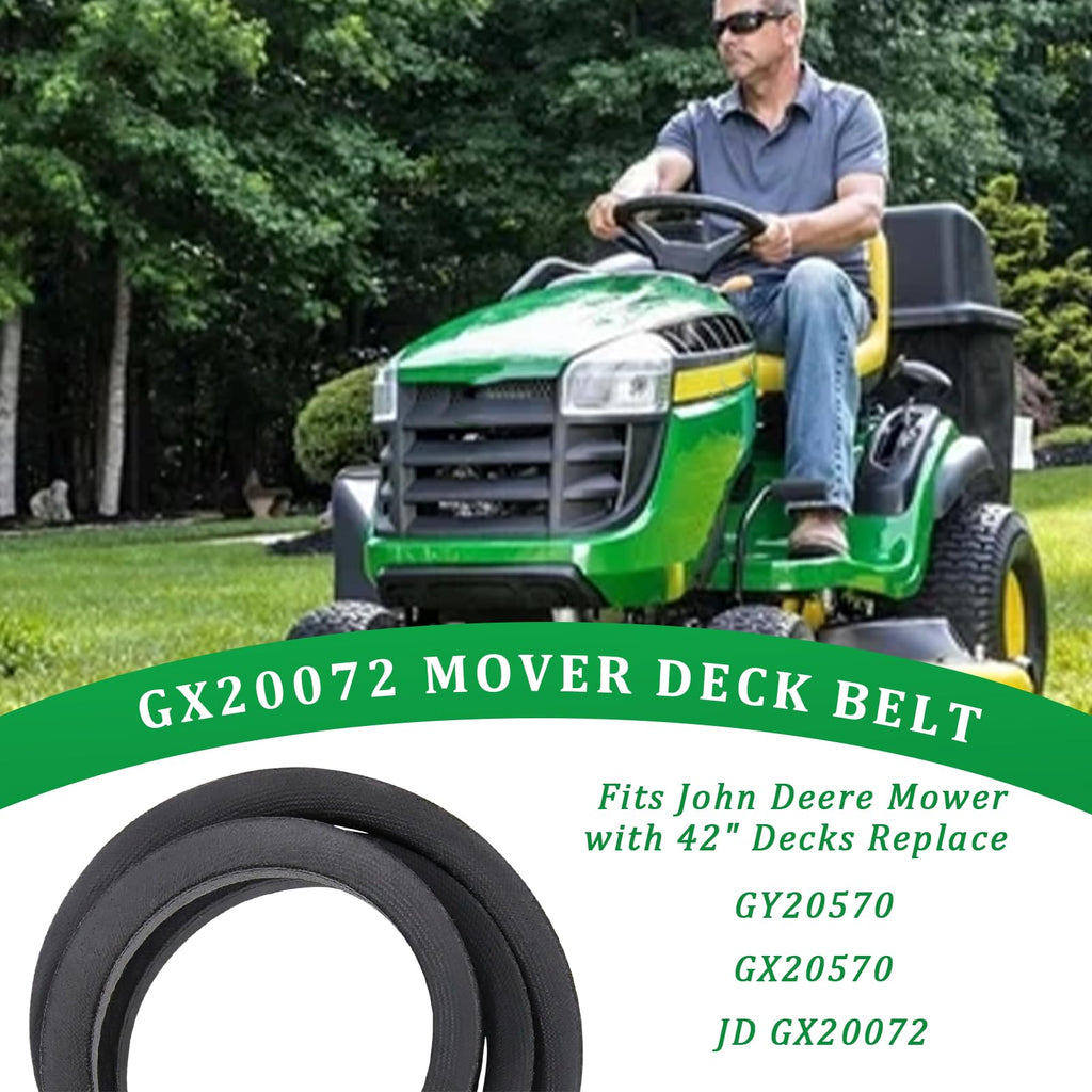 Podoy GX20072 Mower Deck Belt Replacement for John Deere 42 inch Deck L100 L110 LA100 LA115 D110 D105 E100 S100, 1/2" x 103.88" Heavy Duty Reinforced Rubber Lawn Mower Belt