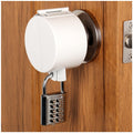 TEMEILI Door Handle Lock, Round Door Knob Cover, Prevent Turning Handle, for Door Knob Lockout Device, Temporary Door Lock, No Drill Door Lock,Removable and Easy to Use (White) with Padlock