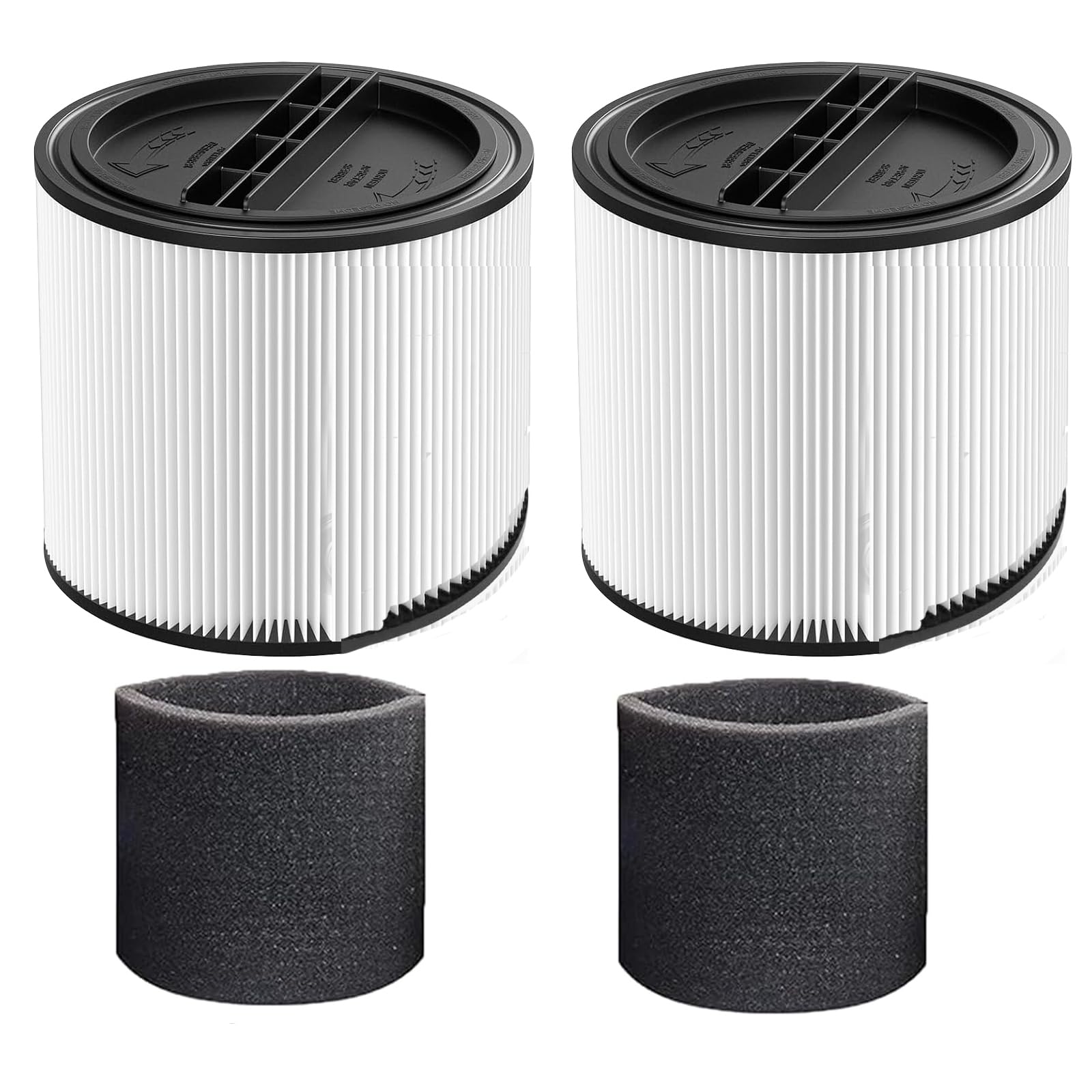 2Pack 90304 Replacement Filter Kit Compatible with Shop Vac Cartridge Filter 90350 90304 90333 90585, Fits Most 5 Gallon and above Wet Dry Vacuum Cleaner