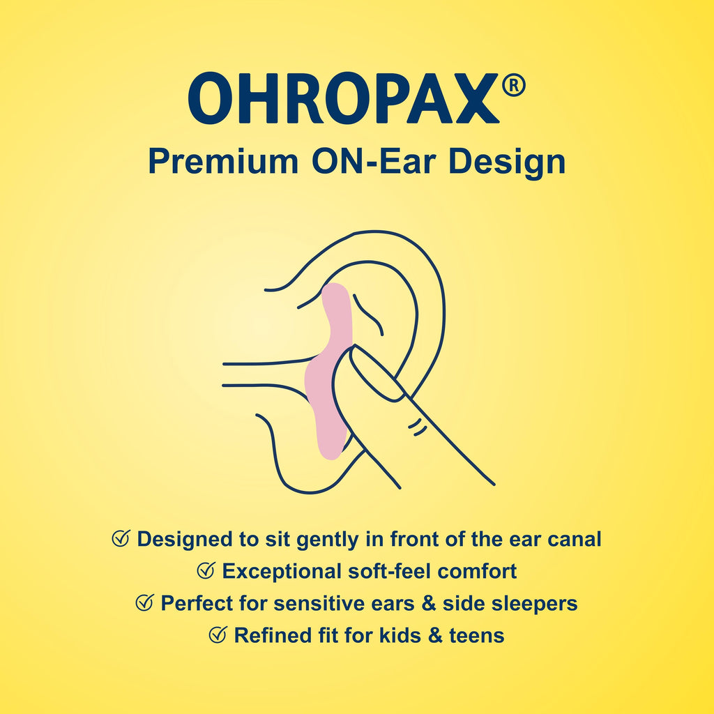 Ohropax Reusable Wax/cotton Ear Plugs with Clear Carrying Case - 2 pack (24 Plugs Total)