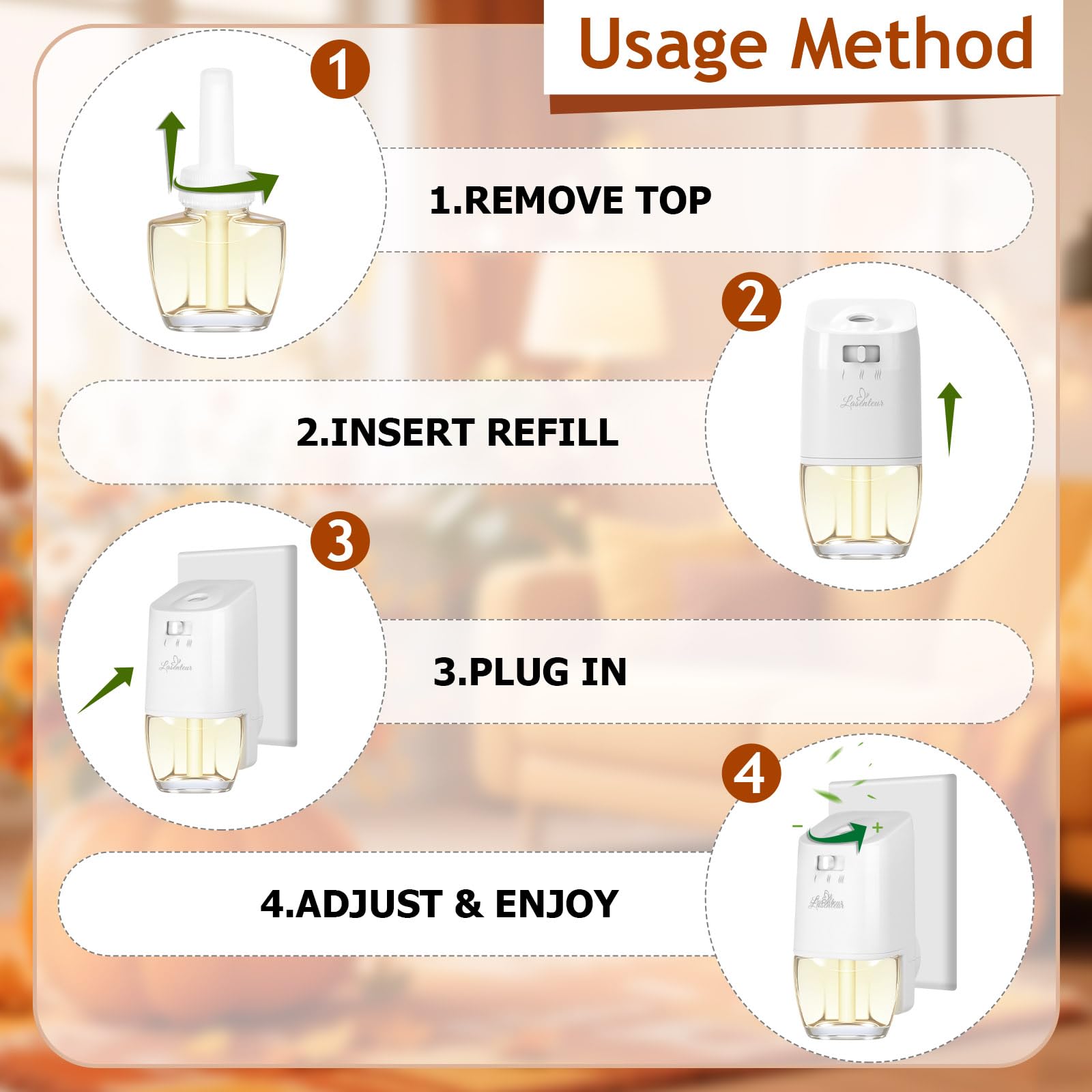 Plug In Air Freshener Refills, Black Cherry, Raspberry Berry, Citrus & Melon Cucumber Scent For Home, 12 Count Plug-In Fragrance Refill, Compatible with Air Wick & Glade, Not Include Glade Plus