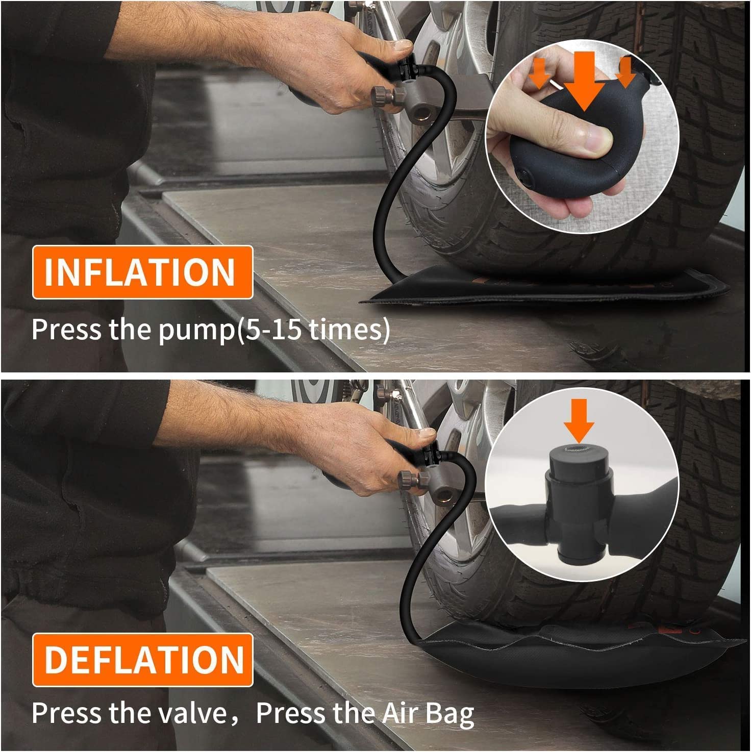 Gute Air Wedge Bag Pump, 3 Pack Commercial Inflatable Air Wedge Pump Bag Tool, Professional Leveling Kit & Alignment Tool, Air Bag Removal Tool for Variety of Jobs, 330 LB Rating, 3 Sizes