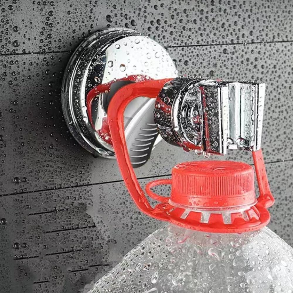 2Pack Adjustable Shower Head Holder,Wall Mounted Suction Cup Stand Removable Suction Cup Handheld Shower Head Bracket No Drill Shower Head Bracket with Chrome Polished for Bathroom