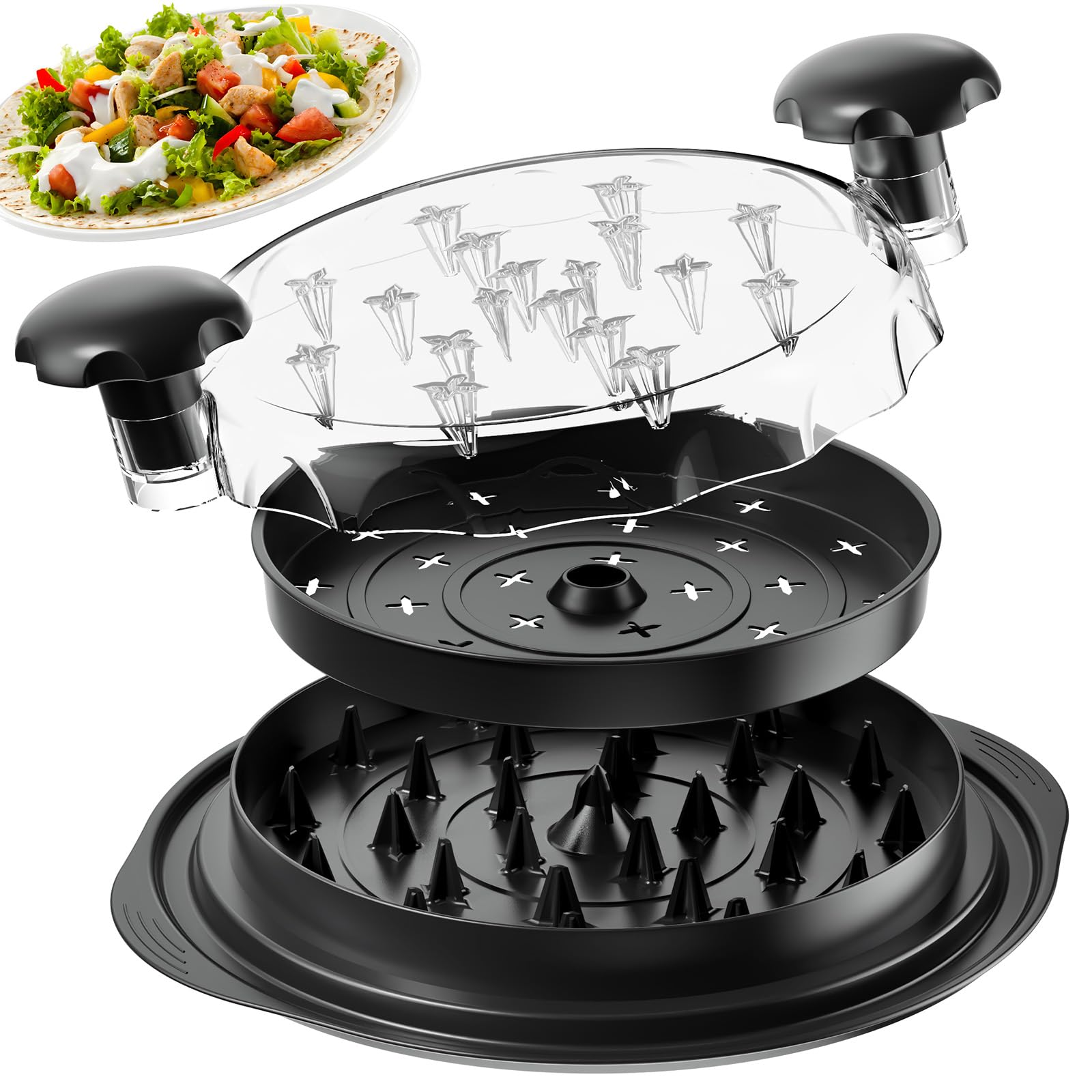 KOACKL Chicken Shredder Tool Twist, 10" Large BPA-Free Meat Shredder, Anti-Slip Ergonomic Handle Meat Grinder Suitable for Fish Pork Beef Chicken