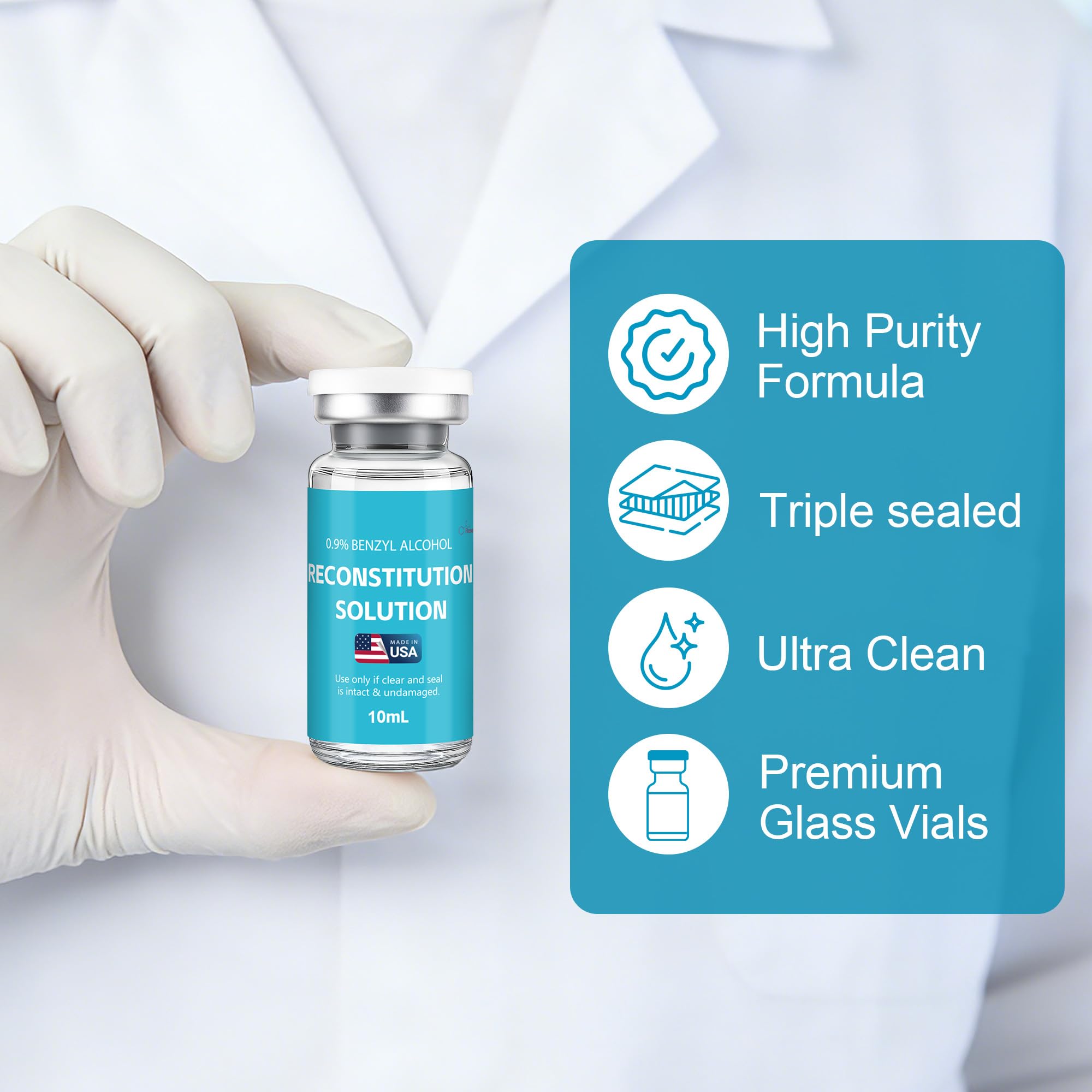 Jentatnua Solution 3 Pack 10ml in Premium Glass Vials, Ultra Clean, Triple Sealed