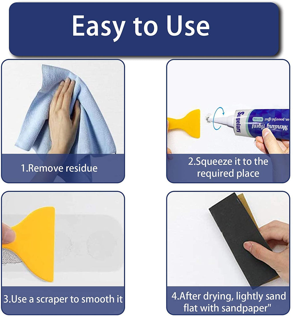 Drywall Repair Kits, 2 Pcs Spackle Wall Repair Kit, Wall Surface Spackle Paste, Wall Mending Agent, Quick Solution to Fix The Holes Wherever Home Wall Also Works on Plaster