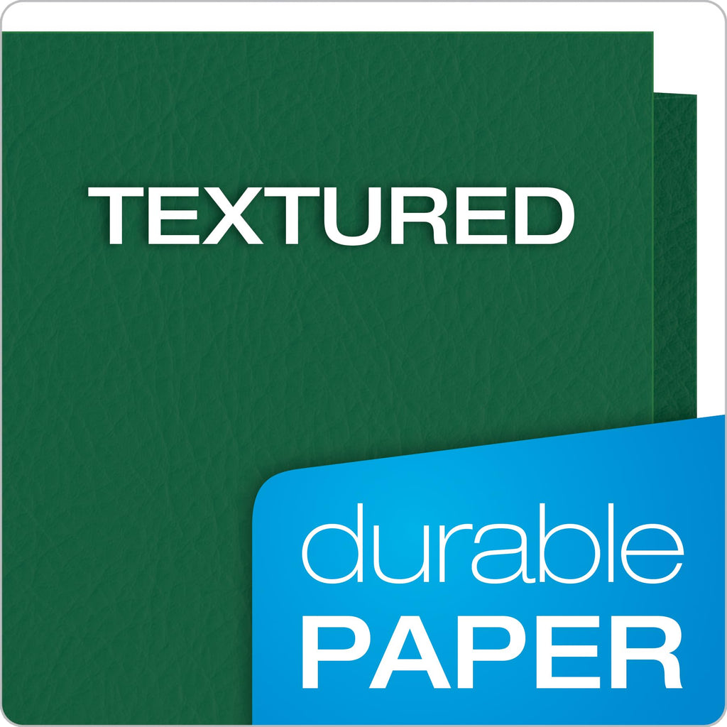 Oxford Twin Pocket Hunter Green Leatherette-Grained Portfolios 25 Count (57556)