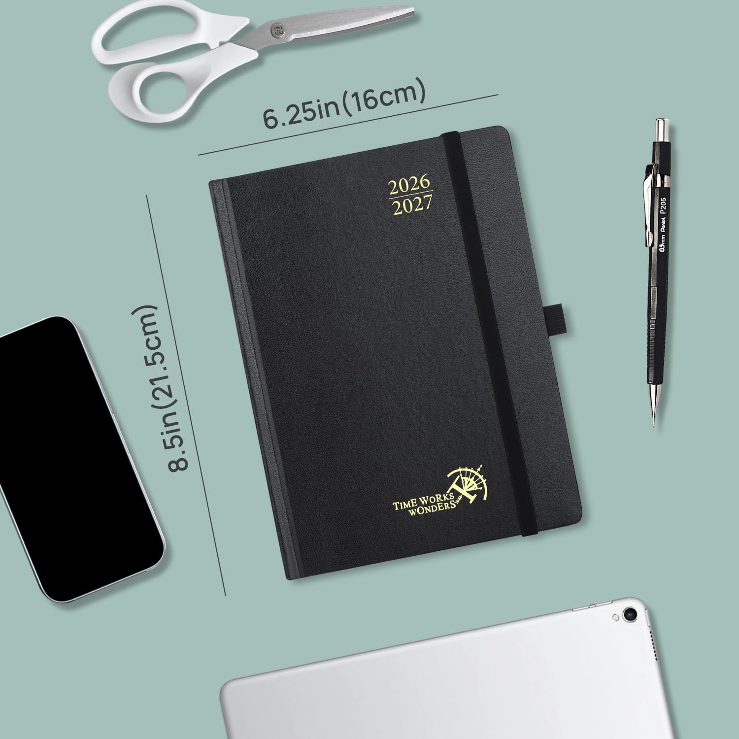 POPRUN Monthly Planner 2026-2027 (6.25" x 8.5"), 18-Month Calendar Book (Jul.26 - Dec.27), Academic Calendar Planner with Monthly Tabs, Inner Pocket, Hard Cover, 100GSM Paper - Light Pink
