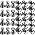 LOVIMAG 30Pcs Black Refrigerator Magnets Fridge Magnets,Small and Dainty Magnets, Metal Magnets for Fridge, Whiteboard, Office, Classroom, Map, Kitchen
