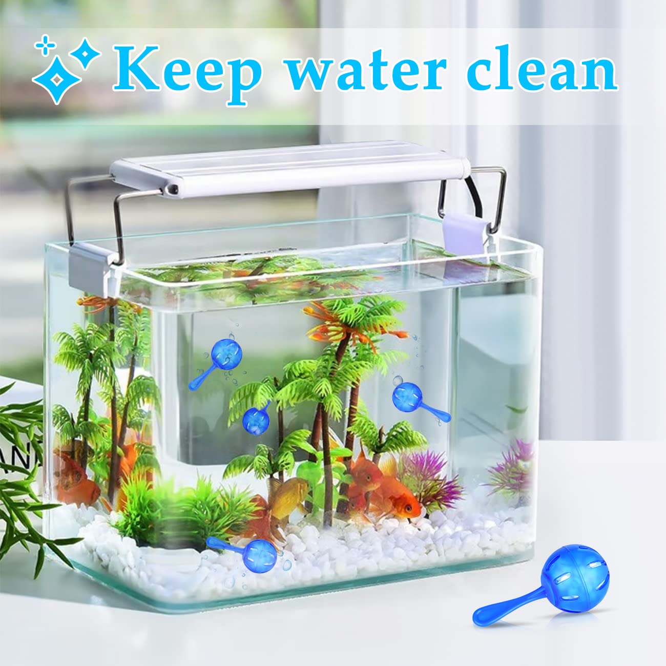 12Pack Humidifier Cleaner,Fish Tank Cleaner,Demineralization Cleaning Ball,Compatible with Vicks, LEVOIT Warm and Cool Mist Humidifiers,Purifies Water,Prevents Hard Water Build-Up,Humidifier Filter