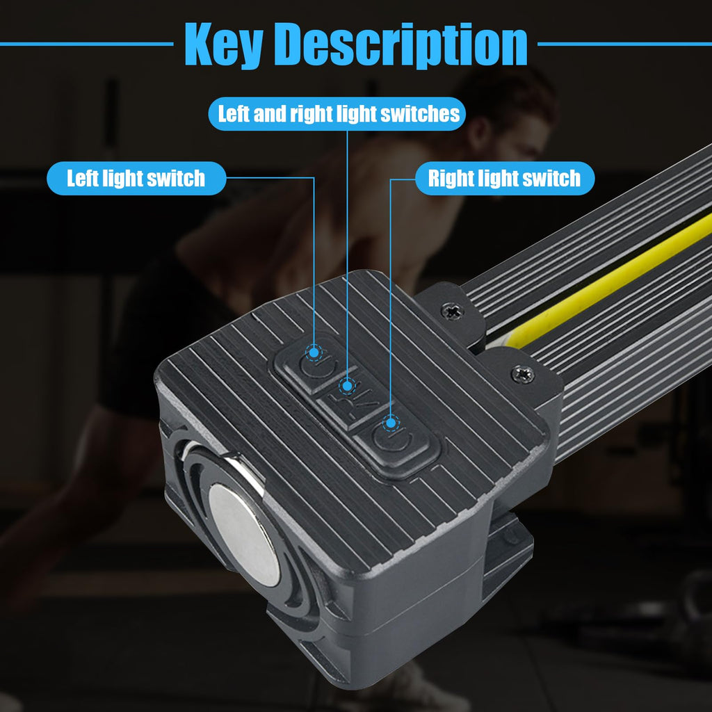 Gym Lamp for Posing, 180° Adjustable Handheld Folding LED Posing Lamp, Portable Magnetic Work Lights Flashlight with Hang Hook, 7-Level Dimming and 4 Light Modes, for Gyms, Workbenches, Camping Tents