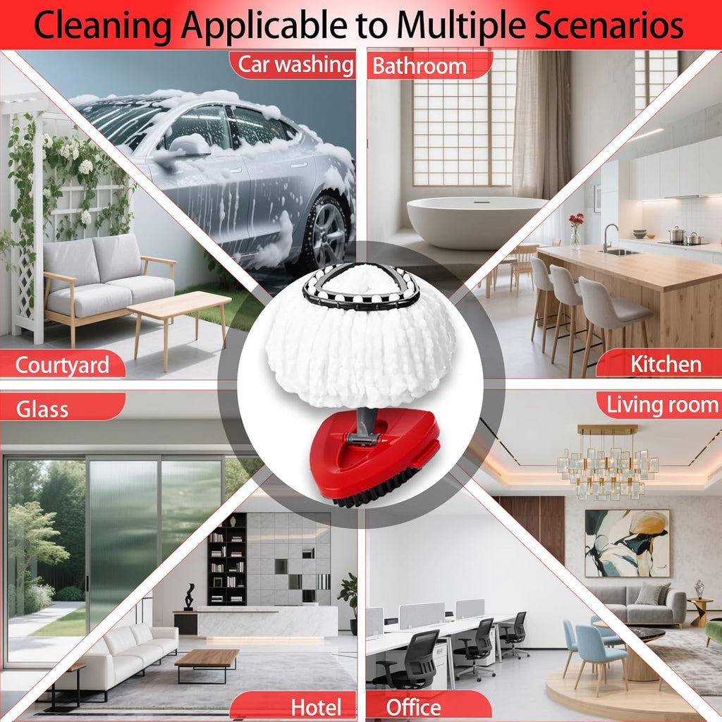 10 Pack-in-1 Reusable Mop Head Replacement for Vileda Easywring 1-Tank System, Microfiber Spin Moop Refills Compatible with Vileda Triangle Mops,Deep Clean Refill, Machine Washable & Easy to Replace