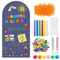 Magnetic Chalkboard for Wall Large Arch Magnetic Wall Decal Peel and Stick Self Adhesive Blackboard with 79 Magnetic Letters Dust-Free Chalk Marker Holder for Playroom Home School Classroom