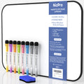 Nicpro Dry Erase Whiteboard A3, Magnetic Double Sided 12 x 16 White Board with Black Border, Including 8 Water-Based Pens and 1 Eraser for Kid Writing & Drawing, Student School, Classroom, Home Use
